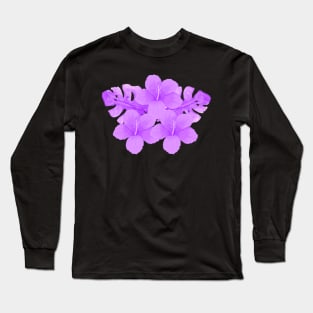 Tropical Purple Hibiscus Flower Long Sleeve T-Shirt